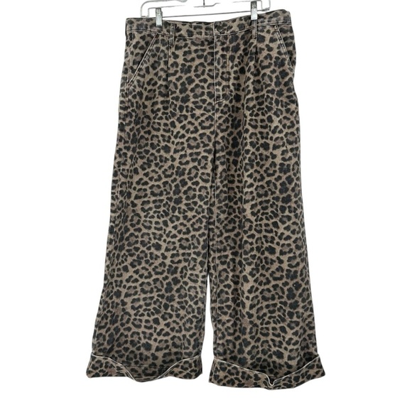 NEW Anthropologie Pilcro Leon Double Hem High-Rise Wide-Leg Cuffed Jeans Sz 32P - Picture 4 of 7